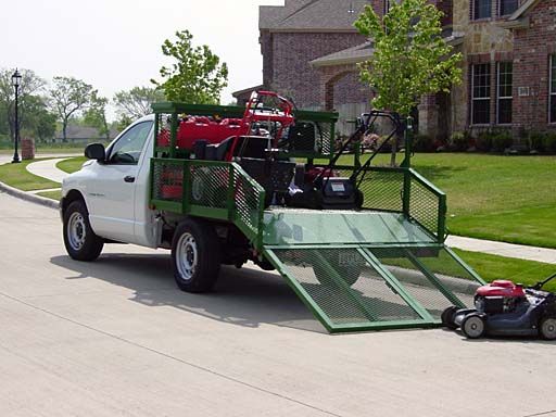 Tim with his Edge 2 Hedges lawn care truck in Brandon, FL